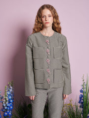 Petal Houndstooth Jacket Black & White / Z