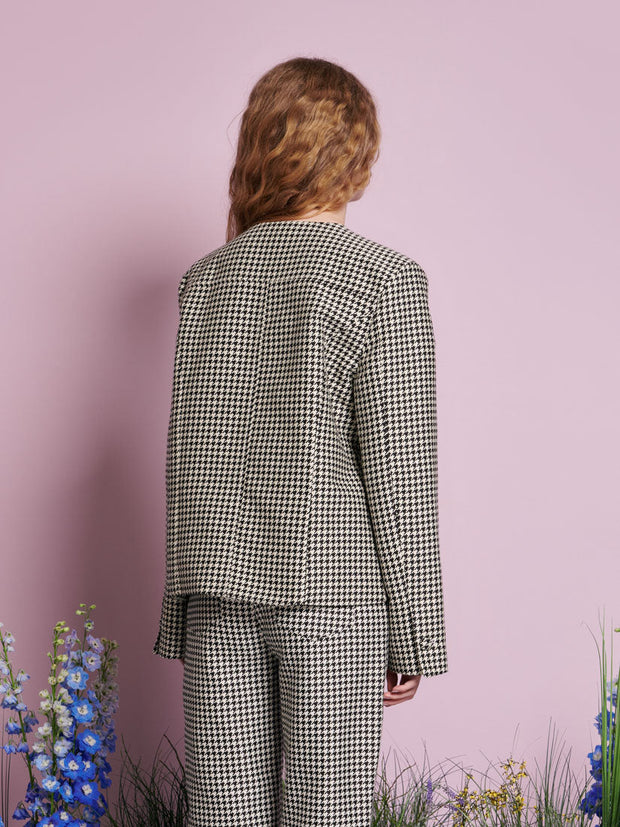 Petal Houndstooth Jacket Black & White / Z