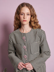 Petal Houndstooth Jacket Black & White / Z