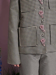 Petal Houndstooth Jacket Black & White / Z