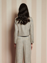 Nook Check Double Breasted Jacket Blue, Multi Check / Z