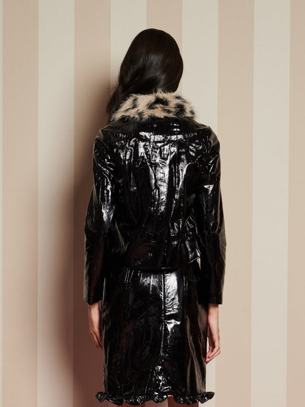 Lunette PU Jacket High Shine Black / Z
