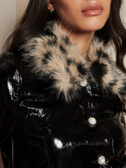 Lunette PU Jacket High Shine Black / Z