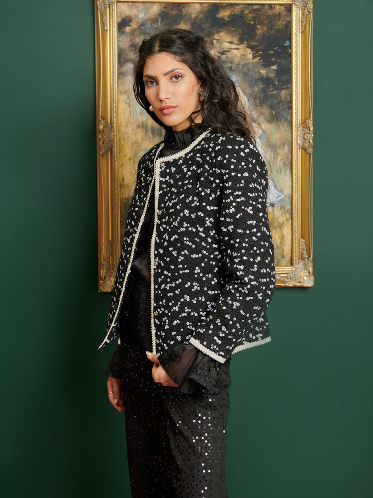 <b> < b> Renoir Embellished Tweed Jacket