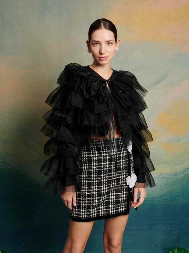 <b>DREAM</b> Crane Tulle Ruffle Jacket