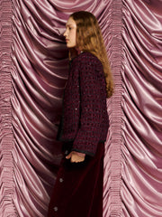 <b>DREAM</b> Satine Velvet Tweed Jacket Burgundy Red / Z