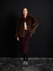 <b> Ghospell </b> Rylee Faux Fur Coat