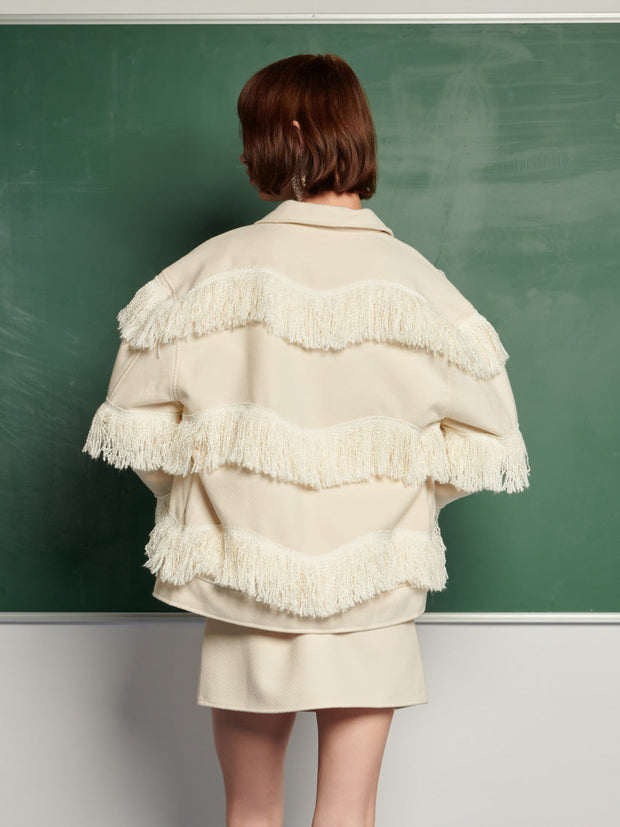 <b> Ghospell </b> Soliha Fringe Jacket
