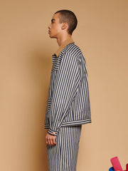 Luis Striped Lightweight Jacket Navy Blue / Z