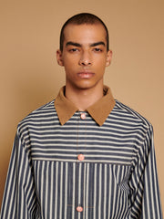 Luis Striped Lightweight Jacket Navy Blue / Z