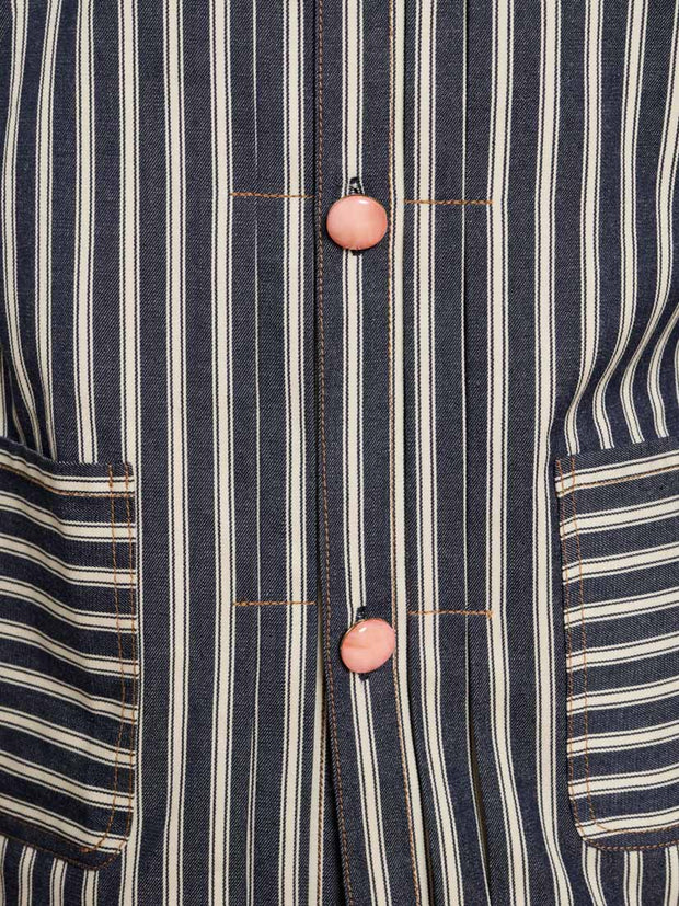 Luis Striped Lightweight Jacket Navy Blue / Z