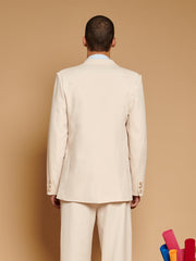Diego Embroidered Blazer Ivory Cream / Z
