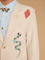 Diego Embroidered Blazer Ivory Cream / Z