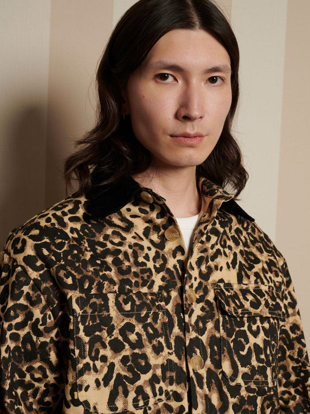 Conrad Leopard Worker Jacket Leopard Tan / Z