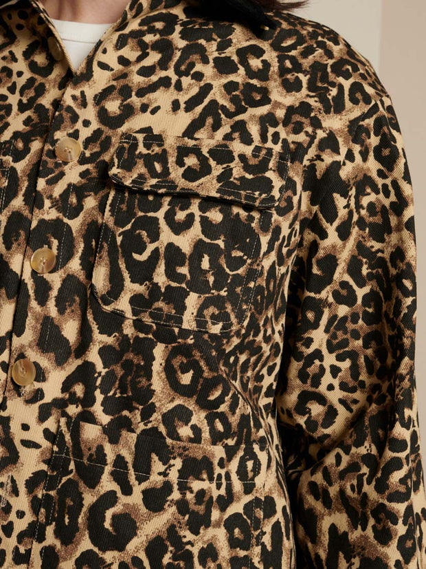 Conrad Leopard Worker Jacket Leopard Tan / Z