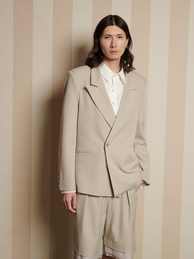 Drew Wrap Blazer Mushroom Grey / Z