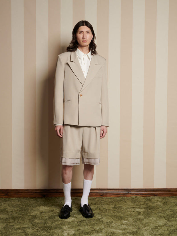 Drew Wrap Blazer Mushroom Grey / Z