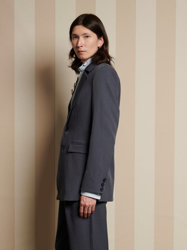 Albert Brooch Single Breasted Blazer Anthracite Grey / Z