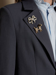 Albert Brooch Single Breasted Blazer Anthracite Grey / Z