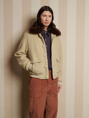 Arden Fur Collar Jacket Sage Green / Z