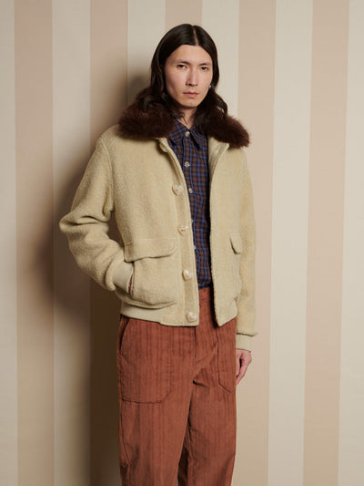 Arden Fur Collar Jacket Sage Green / Z
