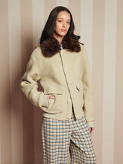 Arden Fur Collar Jacket Sage Green / Z