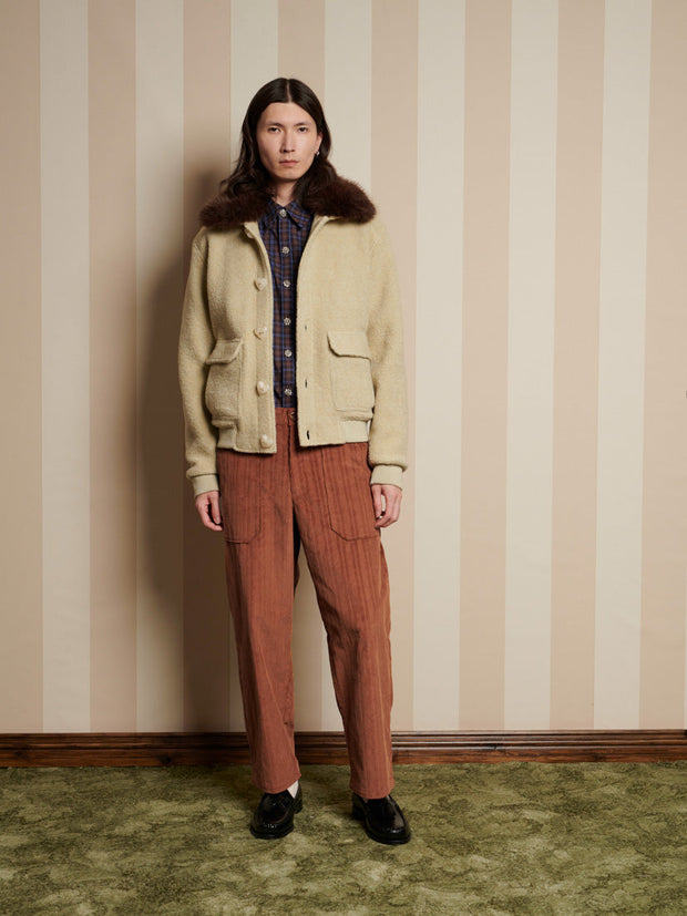 Arden Fur Collar Jacket Sage Green / Z