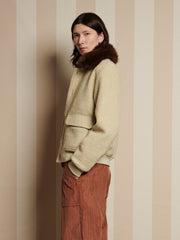 Arden Fur Collar Jacket Sage Green / Z