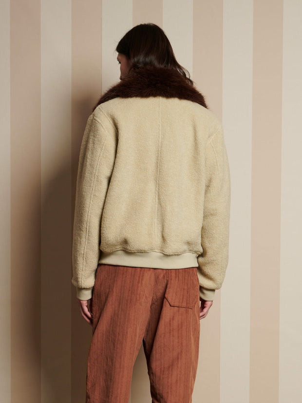 Arden Fur Collar Jacket Sage Green / Z