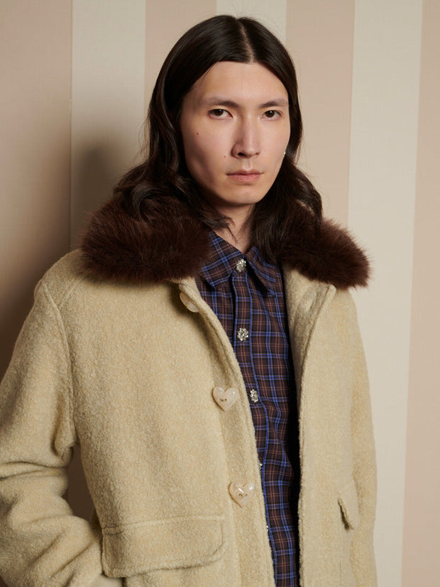 Arden Fur Collar Jacket Sage Green / Z