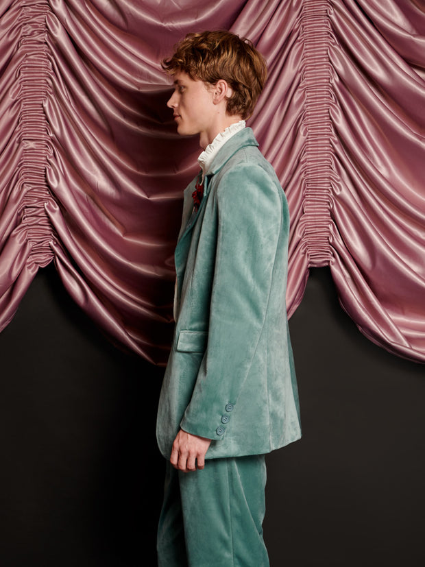 Elio Velvet Single Breasted Blazer