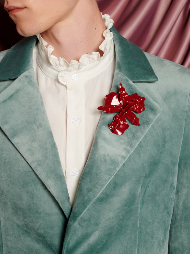 Elio Velvet Single Breasted Blazer