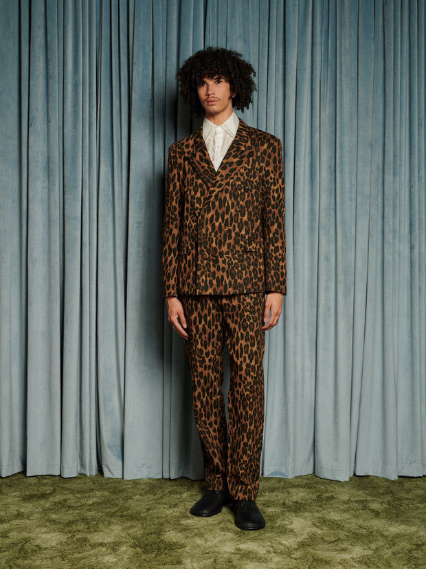 Matteo Leopard Double Breasted Blazer Leopard Tan / Z