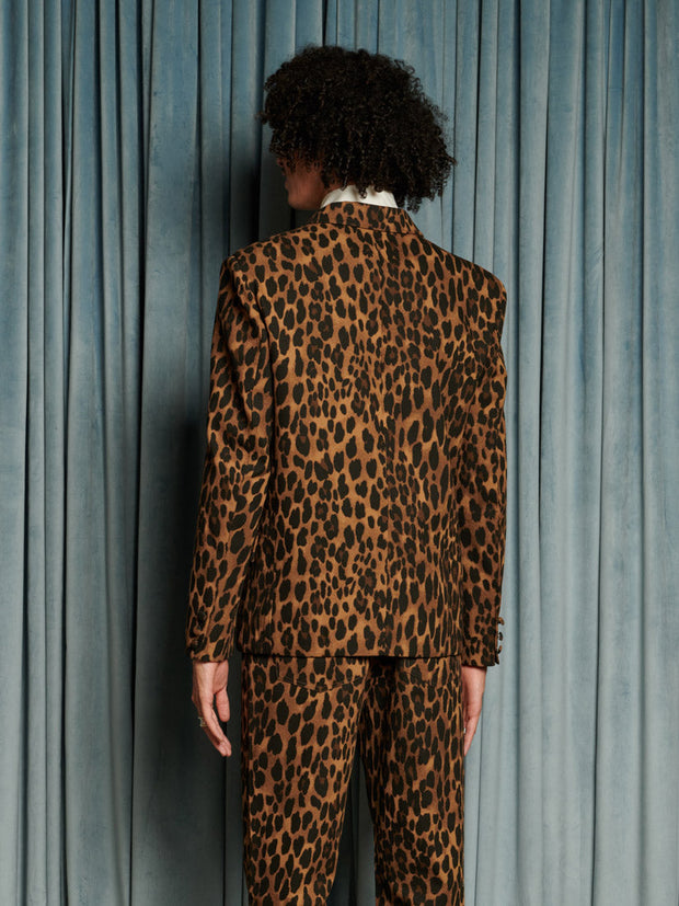 Matteo Leopard Double Breasted Blazer Leopard Tan / Z