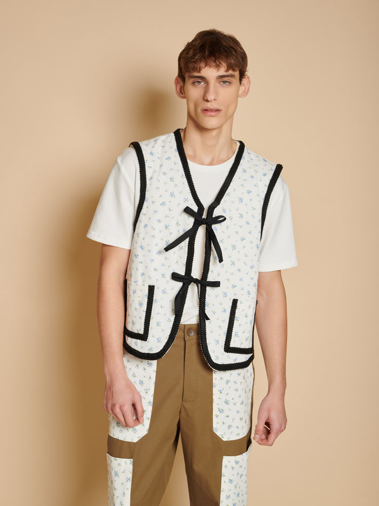 Menswear Hand Painted Tales Dalarna Bow Vest