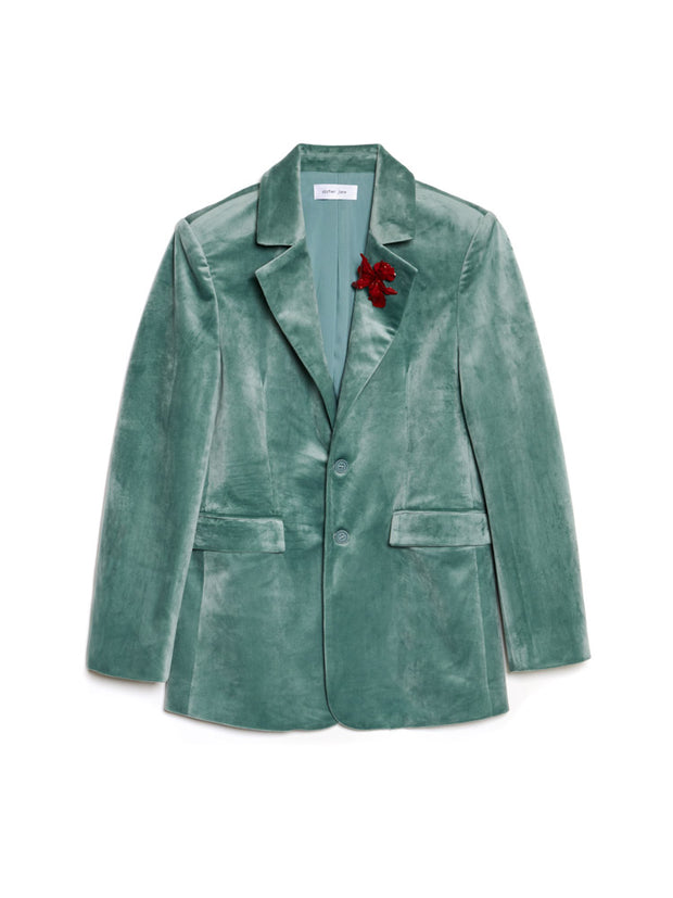 Elio Velvet Single Breasted Blazer
