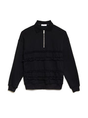 Tommie Ruffle Half Zip Sweat