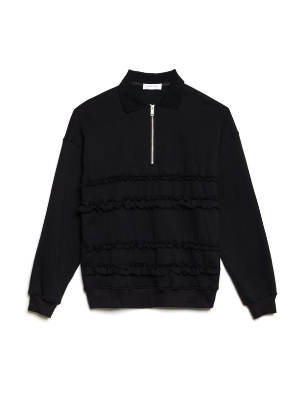 Tommie Ruffle Half Zip Sweat
