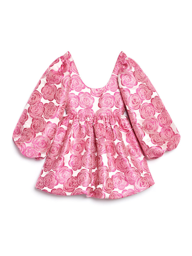 Rose Jacquard Mini Dress