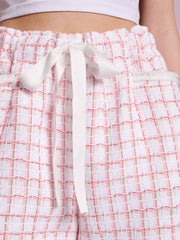 Wildflower Tweed Shorts White Check / Z