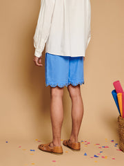Celeste Studded Scallop Shorts Cobalt Blue / Z