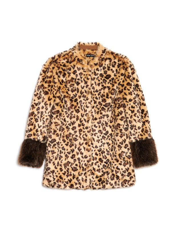 Malone Faux Fur Leopard Coat