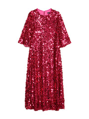 Empire Sequin Midi Dress
