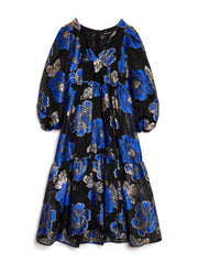 Blues Jacquard Midi Dress
