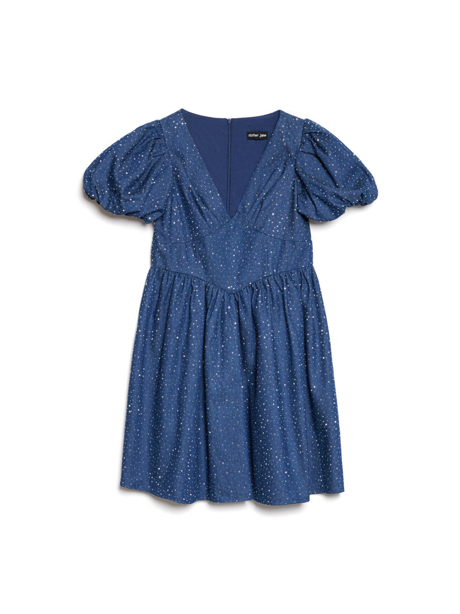 Daze Embellished Denim Mini Dress – Sister Jane