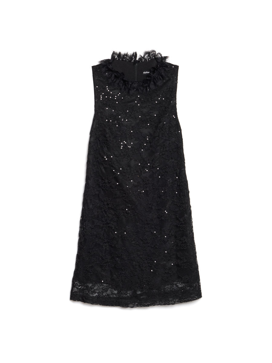 Eclipse Lace Mini Dress Coal Black / M