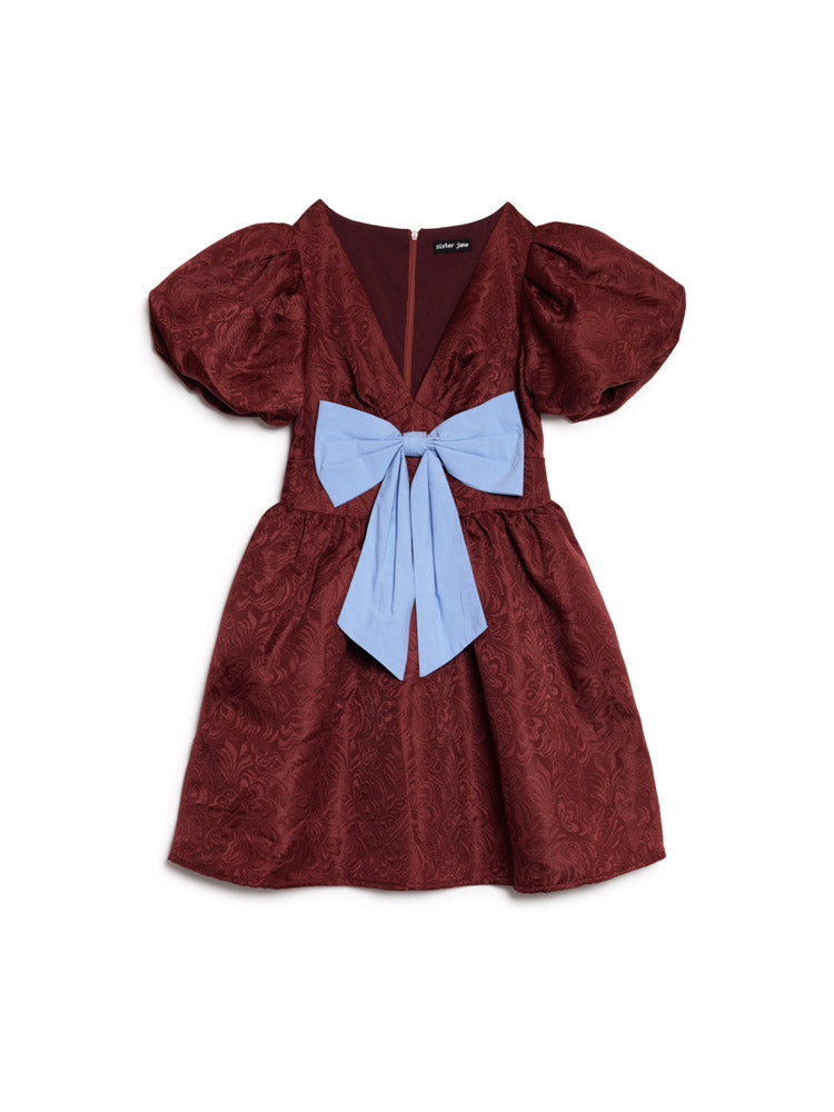 Bordeaux Bow Mini Dress – Sister Jane