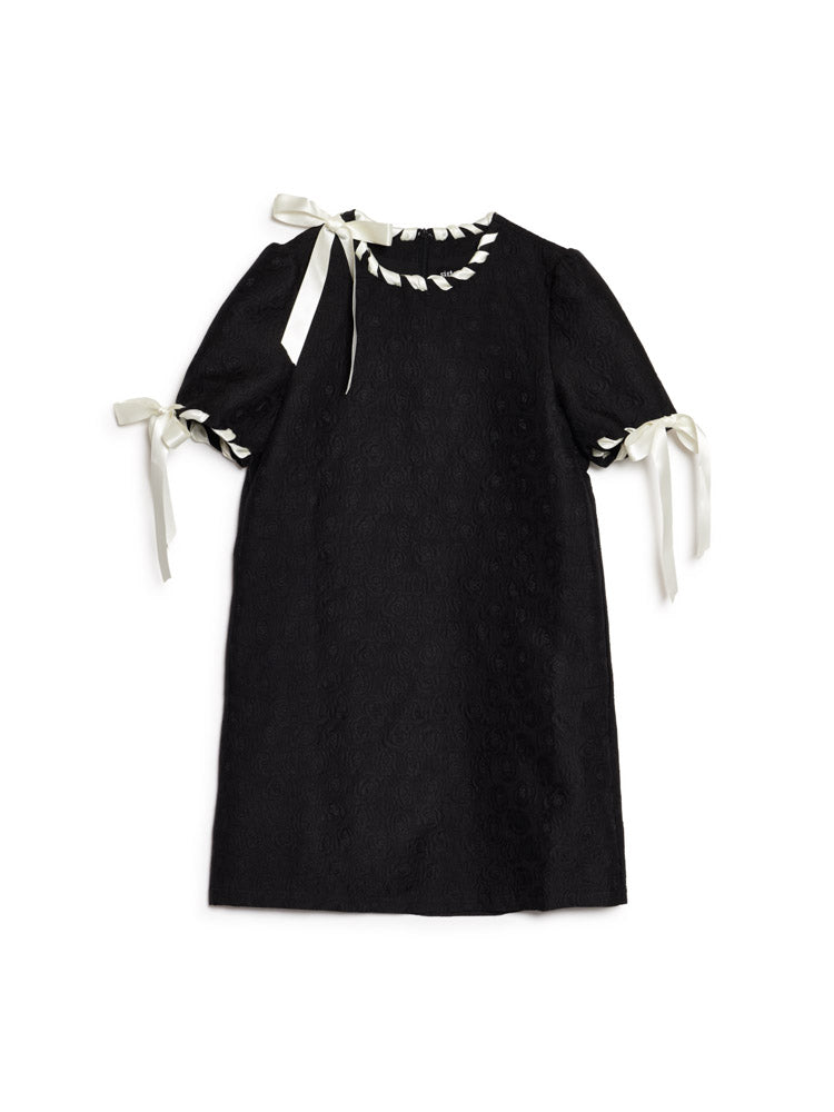 black camille bows mini dress Jacquard – Sister Jane Sew Simple Satin Jjshouse Short Dresses Size:1.2 in formal cocktail events