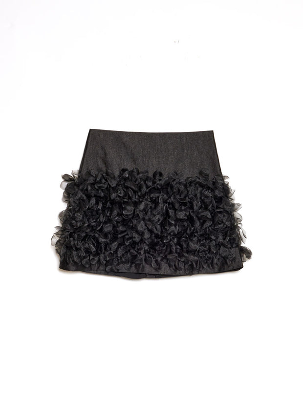 Plume Organza Mini Skirt
