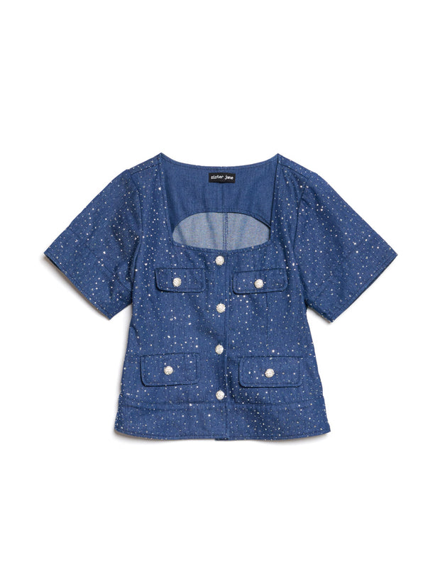 Daze Embellished Denim Top